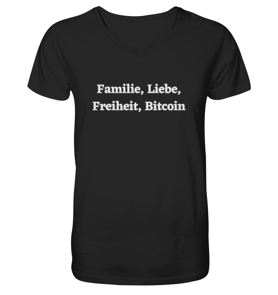 Familie, Liebe, Freiheit, Bitcoin - Mens Organic V-Neck Shirt