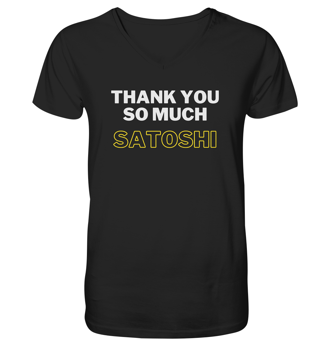 THANK YOU SO MUCH SATOSHI (weiss / gelb) - Mens Organic V-Neck Shirt