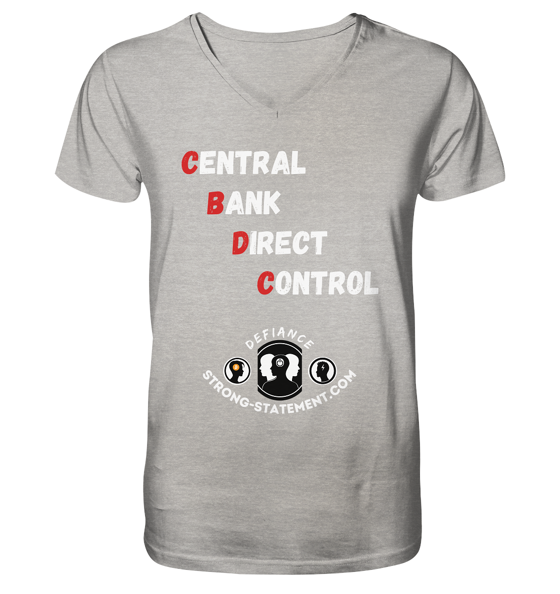 CENTRAL BANK DIRECT CONTROL - Defiance - Strong-Statement.com - Mens Organic V-Neck Shirt