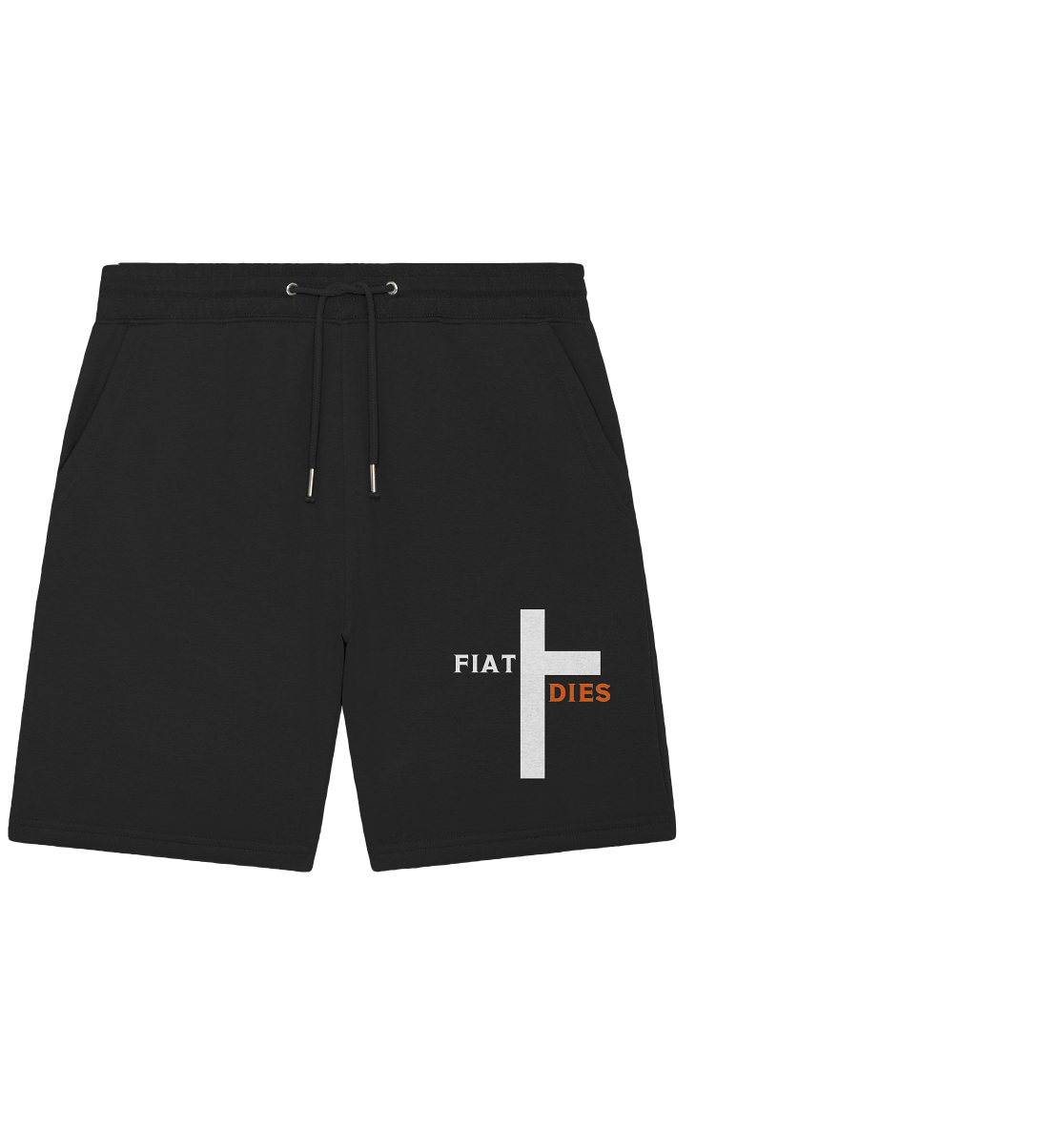 FIAT DIES (Version: "FIAT" in weiss, "DIES" in orange) - Organic Jogger Shorts