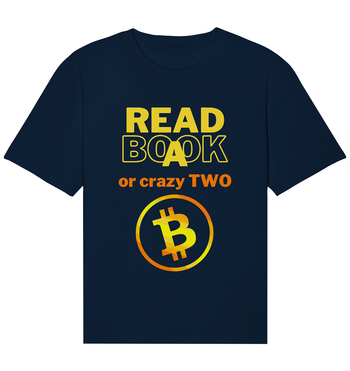 READ A BOOK or CRAZY TWO - (Variante crazy in orange) - Organic Relaxed Shirt