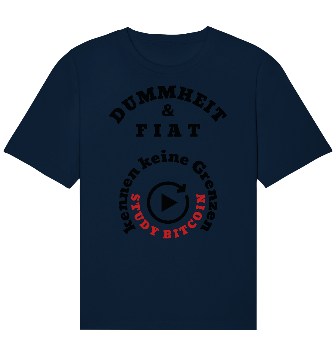DUMMHEIT & FIAT kennen keine Grenzen - STUDY BITCOIN (rund in rund) - Organic Relaxed Shirt