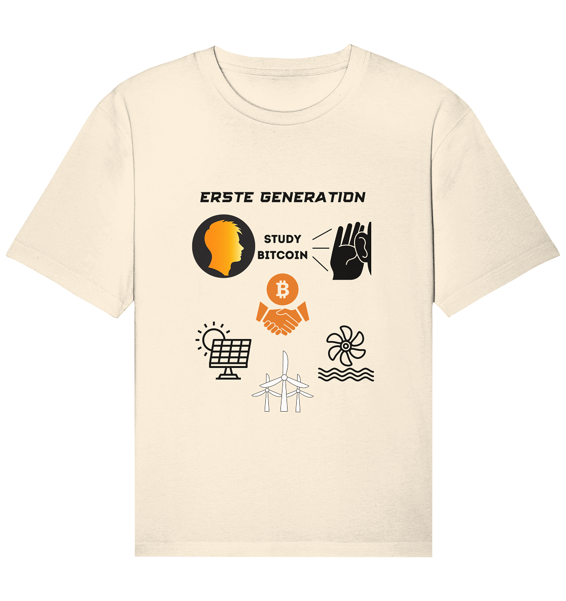 ERSTE (Bitcoin) GENERATION - STUDY BITCOIN - (green Energy 3 Grafiken) - Organic Relaxed Shirt
