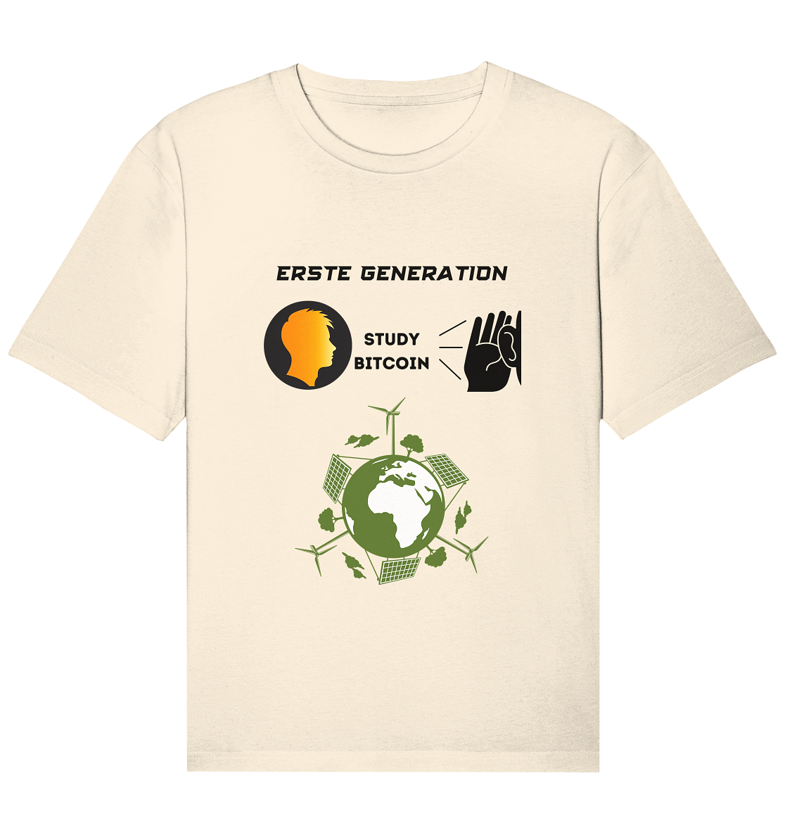 ERSTE (Bitcoin) GENERATION - STUDY BITCOIN - (green Energy Grafik) - Organic Relaxed Shirt