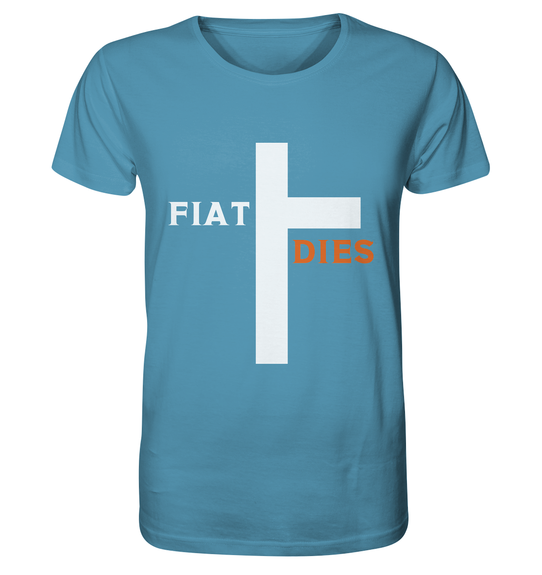 FIAT DIES (Version: "FIAT" in weiss, "DIES" in orange) - Organic Shirt