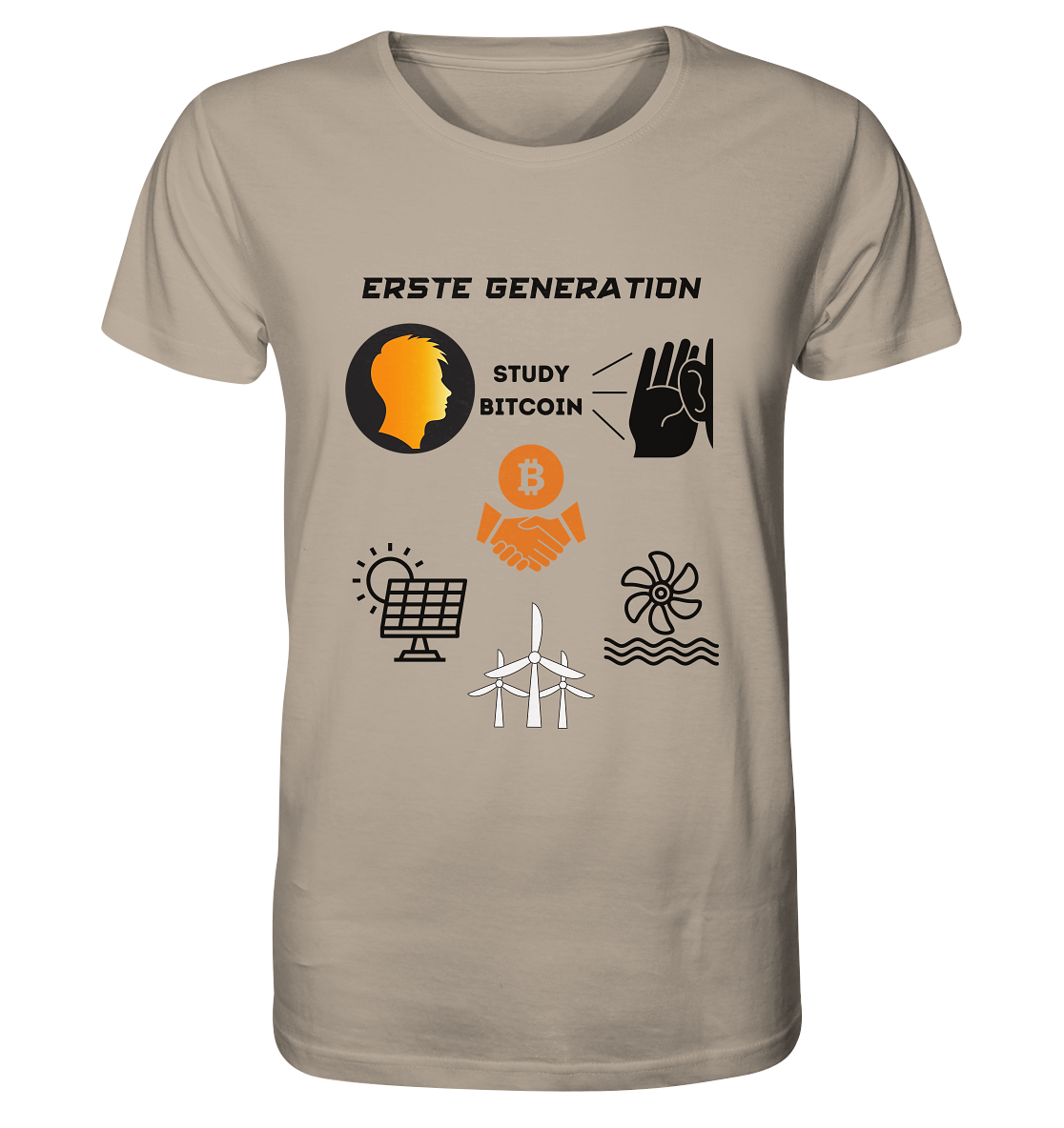 ERSTE (Bitcoin) GENERATION - STUDY BITCOIN - (green Energy 3 Grafiken) - Organic Shirt