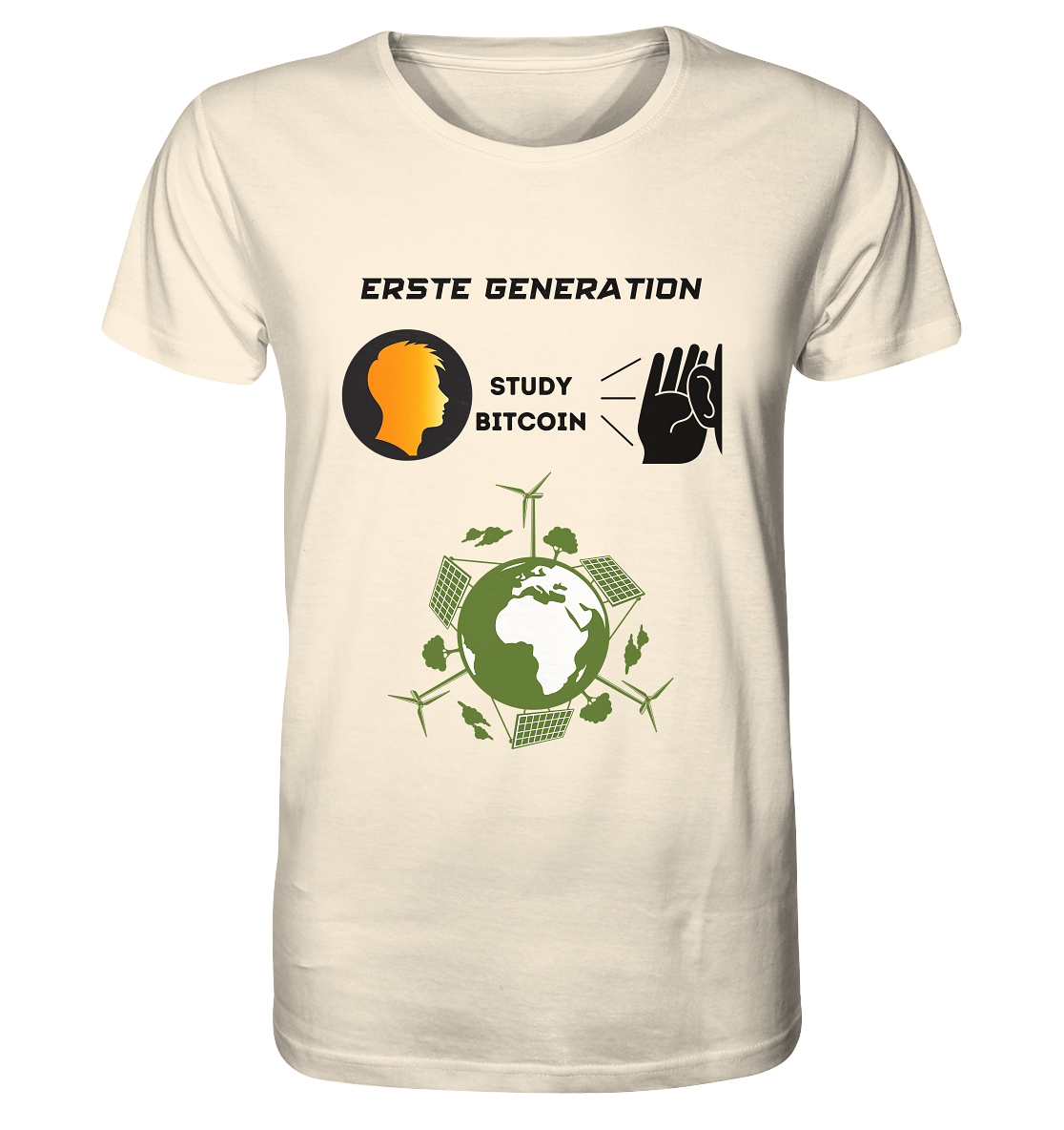 ERSTE (Bitcoin) GENERATION - STUDY BITCOIN - (green Energy Grafik) - Organic Shirt
