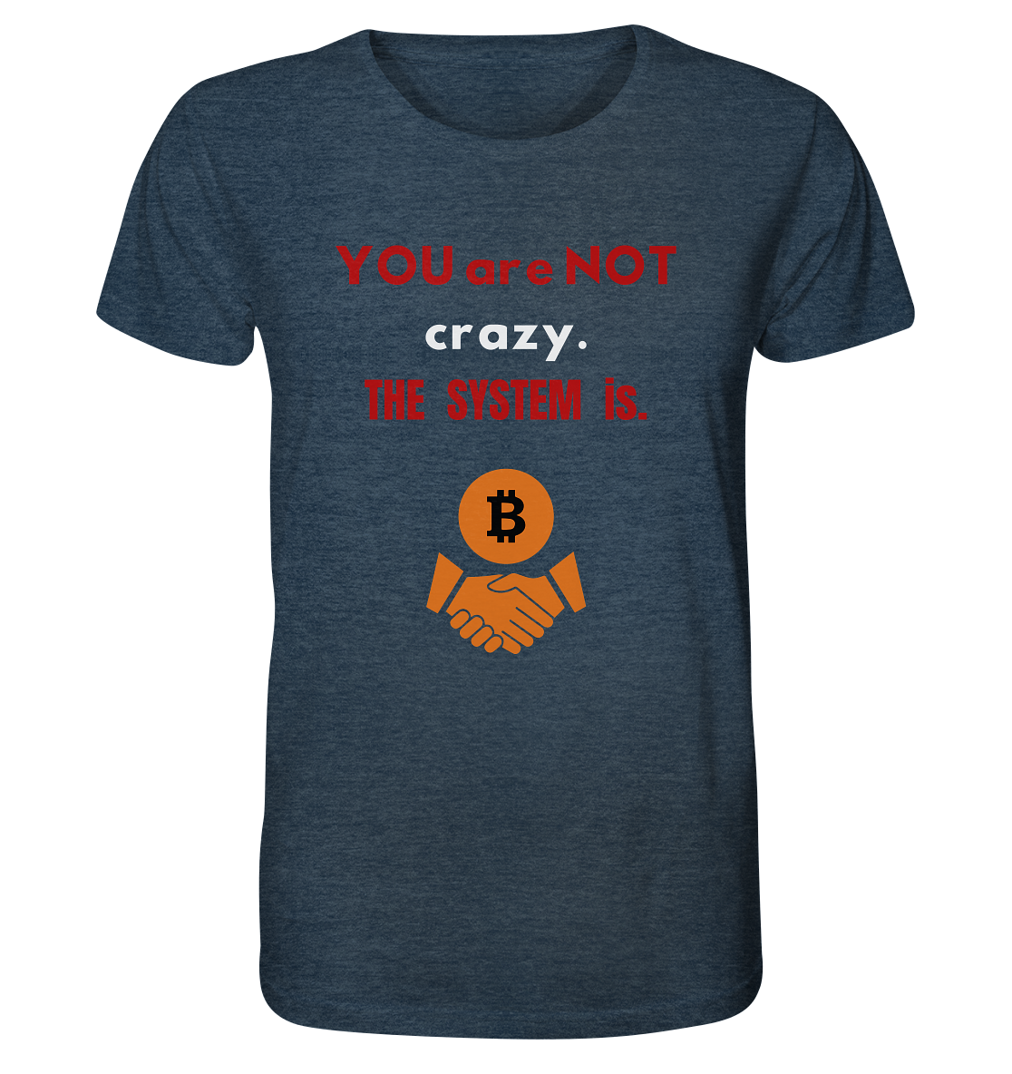 YOU are NOT crazy. THE SYSTEM is. (Variante BTC black) - Organic Shirt (meliert)