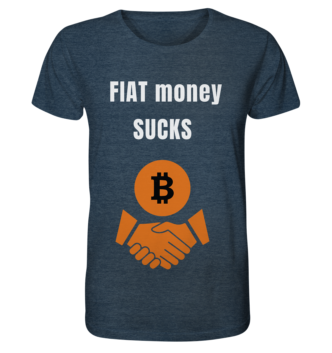 FIAT money SUCKS - Organic Shirt (meliert)