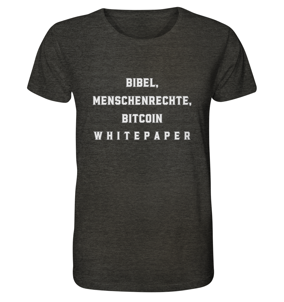 BIBEL, MENSCHENRECHTE, BITCOIN W H I T E P A P E R - Organic Shirt (meliert)
