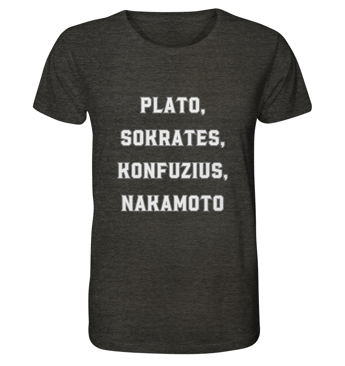 PLATO, SOKRATES, KONFUZIUS, NAKAMOTO - Organic Shirt (meliert)