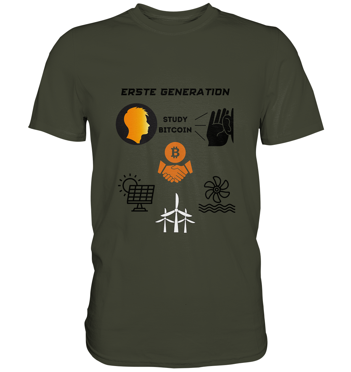 ERSTE (BITCOIN) GENERATION - STUDY BITCOIN (3 grüne Energie Grafiken) - LADIES COLLECTION 21% automat. Rabatt bis zum Halving 2024 - Premium Shirt