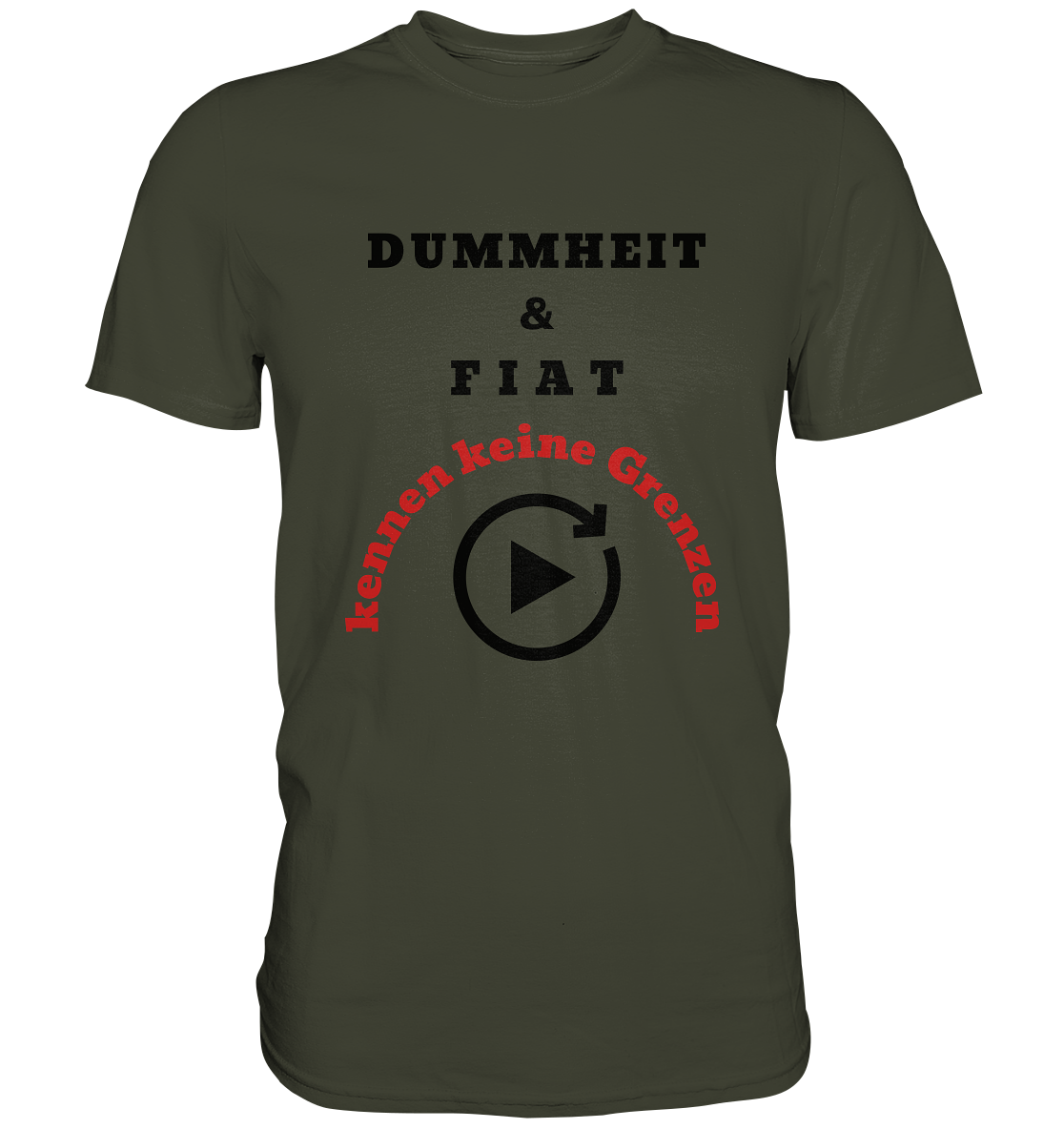 DUMMHEIT & FIAT kennen keine Grenzen (ROT) # PLAYBUTTON UNENDLICH # (Ladies Collection 21% Rabatt bis zum Halving 2024) - Premium Shirt