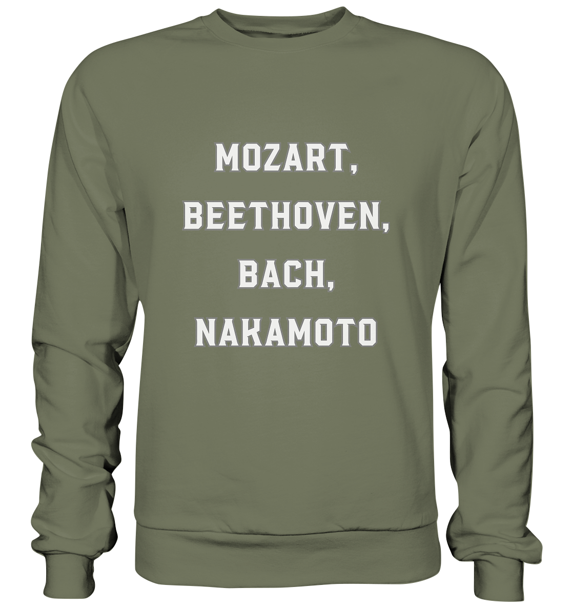 MOZART, BEETHOVEN, BACH, NAKAMOTO - Premium Sweatshirt