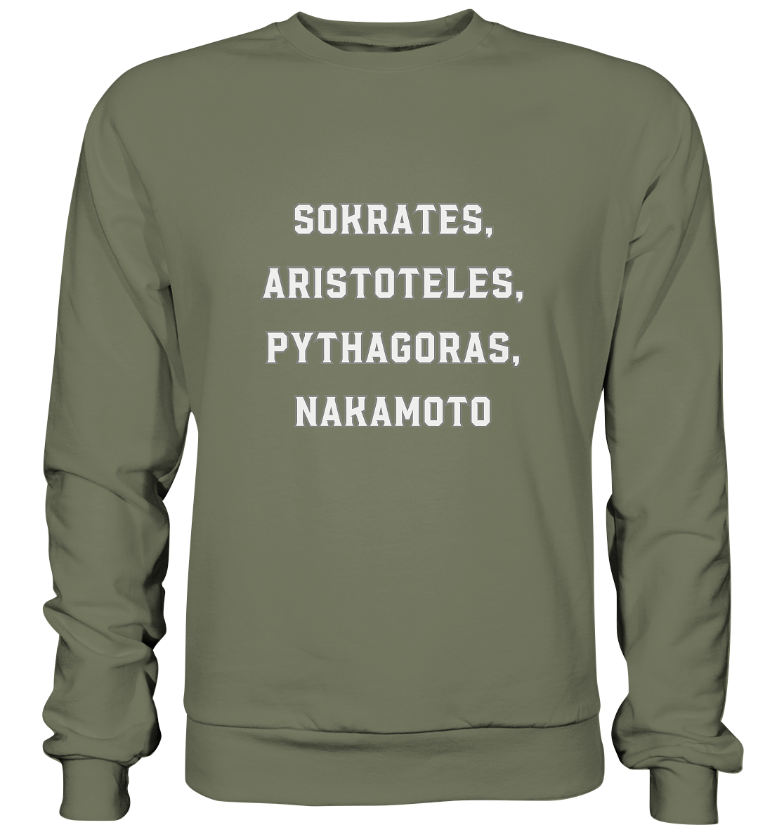 SOKRATES, ARISTOTELES, PHYTHAGORAS, NAKAMOTO - Premium Sweatshirt