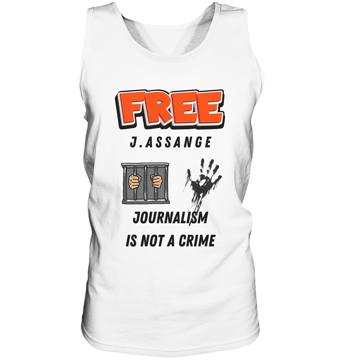 FREE J.ASSANGE - JOURNALISM IS NOT A CRIME (2 GRAFIKEN) - Tank-Top
