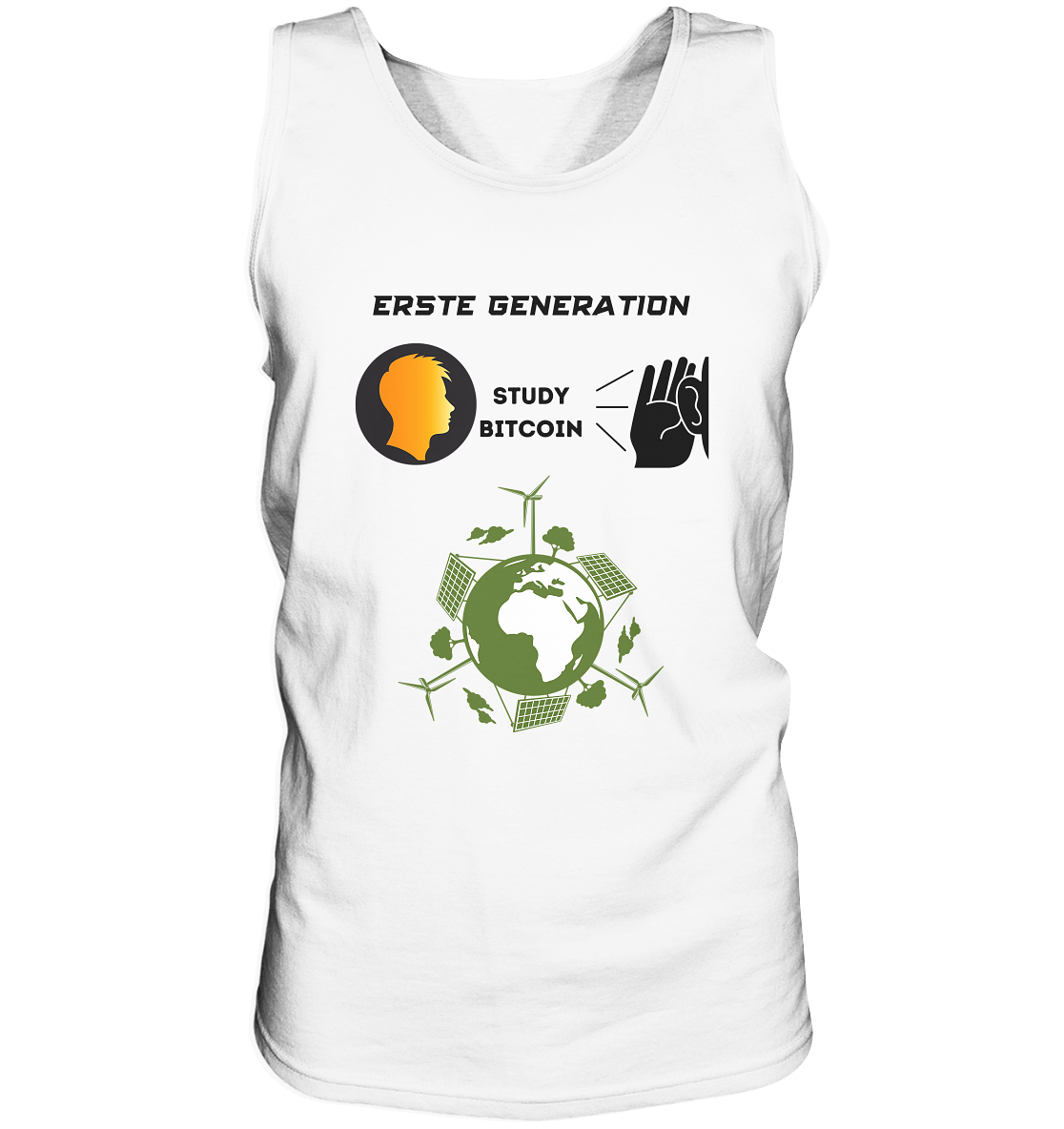 ERSTE (Bitcoin) GENERATION - STUDY BITCOIN - (green Energy Grafik) - Tank-Top
