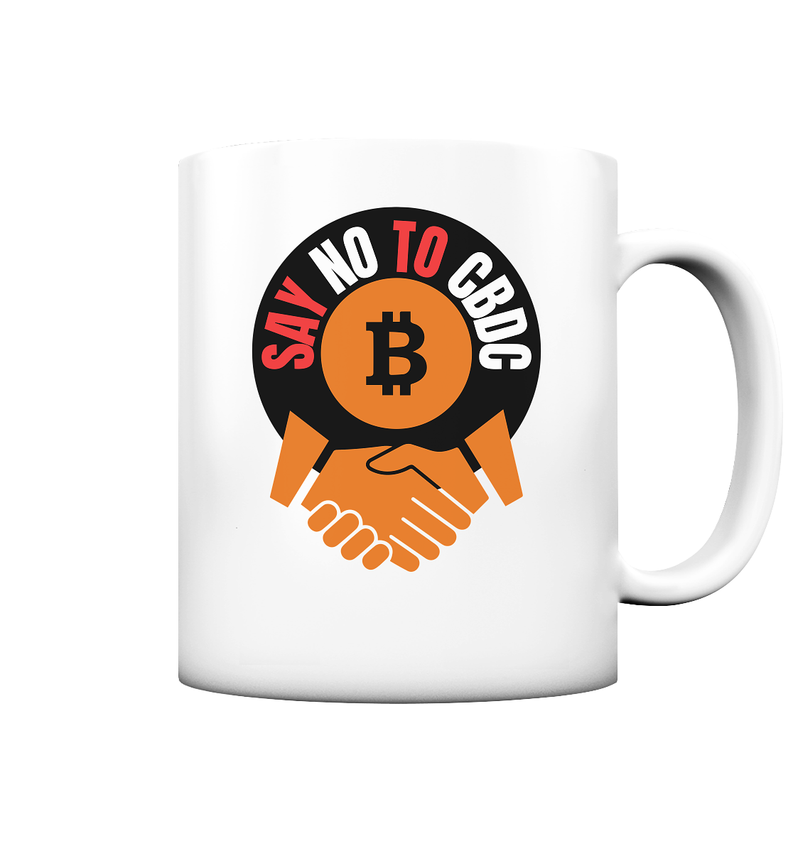 SAY NO TO CBDC (handshake) - Tasse matt