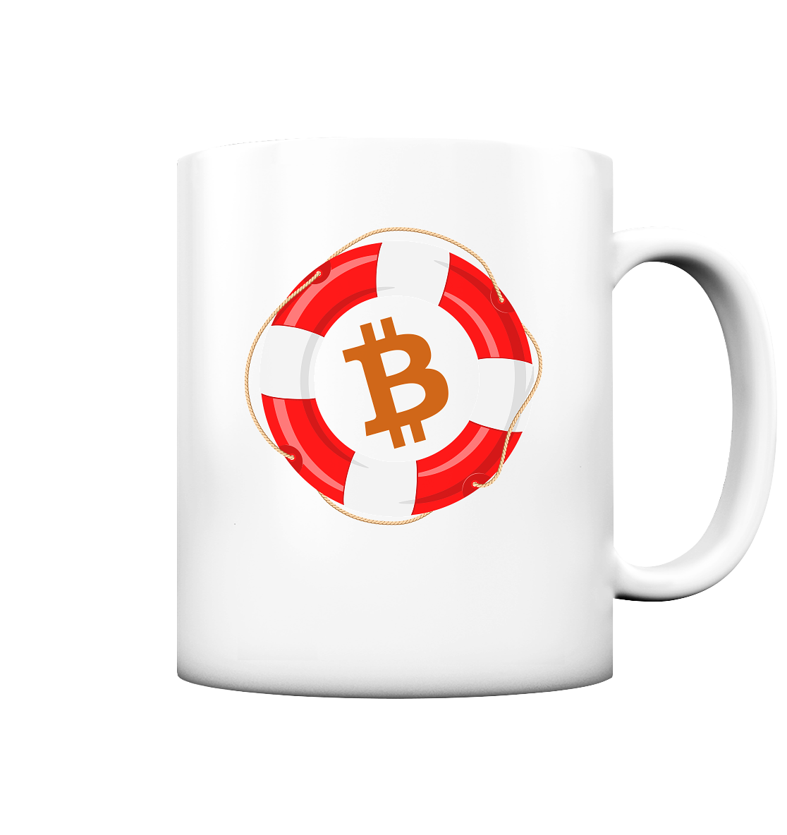 Bitcoin Rettungsring - minimalistisch - Tasse matt