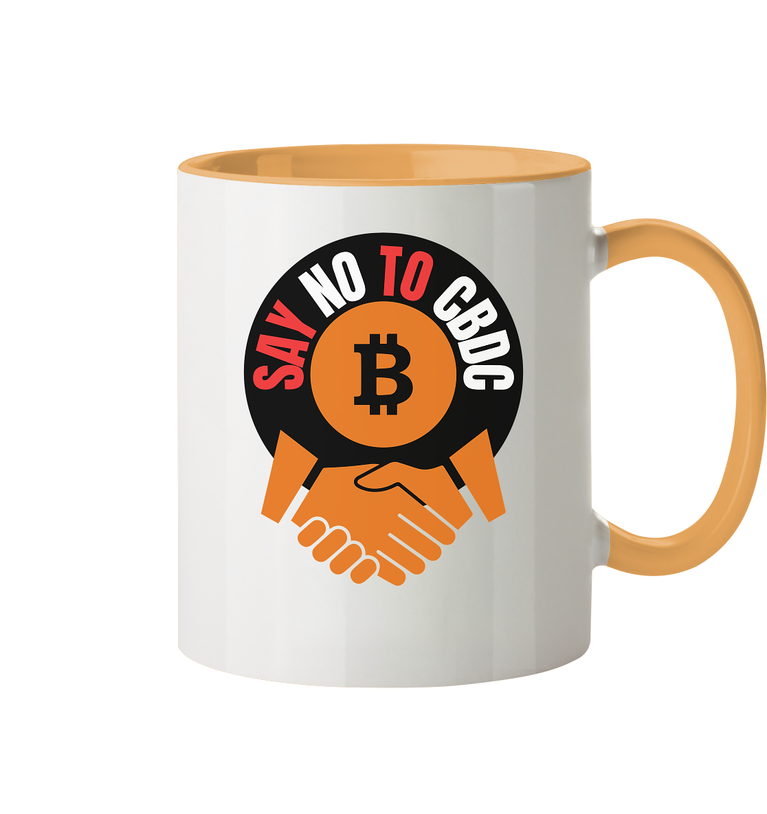SAY NO TO CBDC (handshake) - Tasse zweifarbig