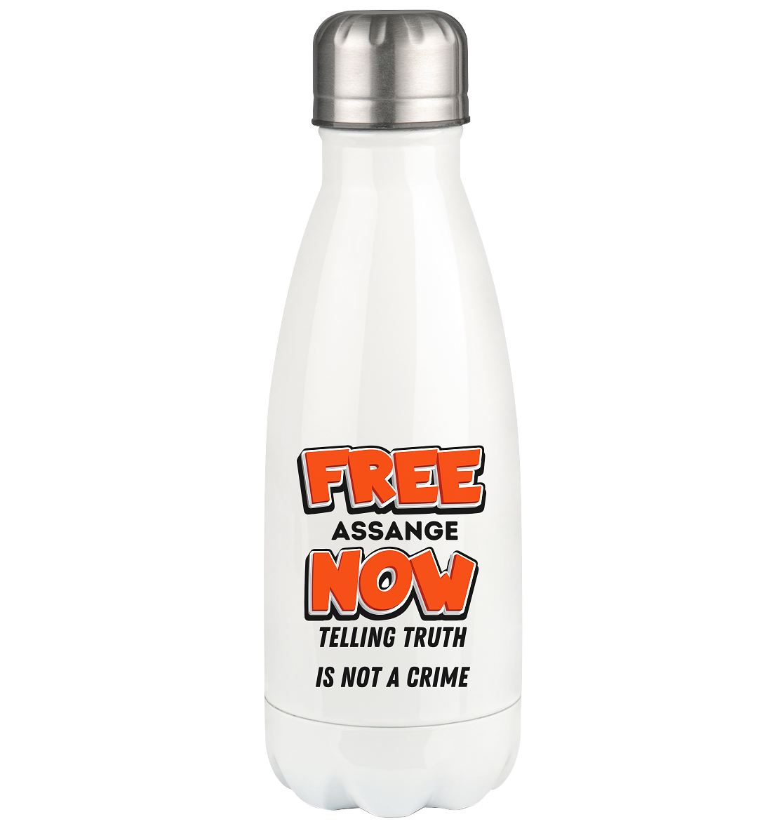 FREE ASSANGE NOW - TELLING TRUTH IS NOT A CRIME - Thermoflasche 350ml