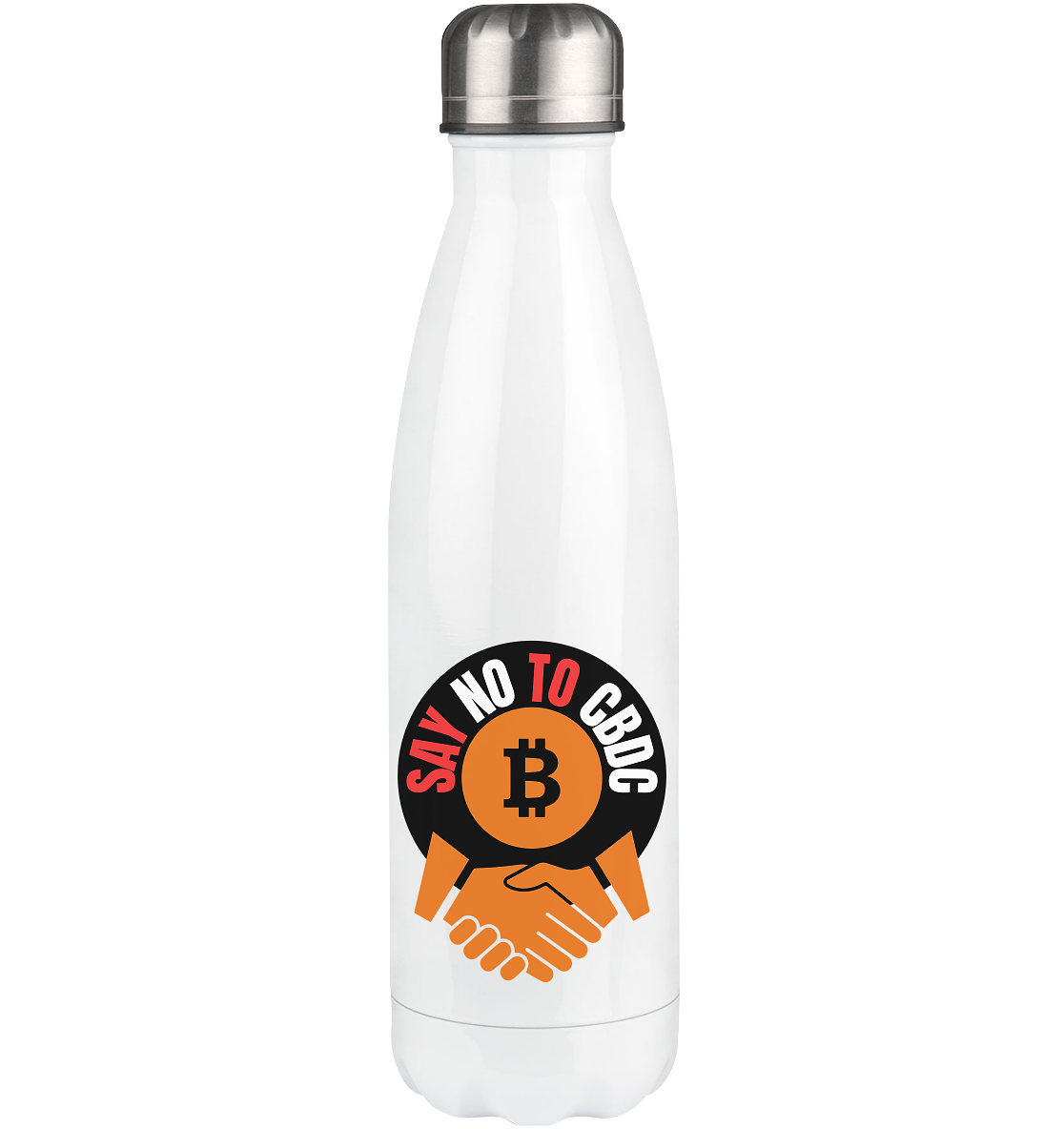SAY NO TO CBDC (handshake) - Thermoflasche 500ml
