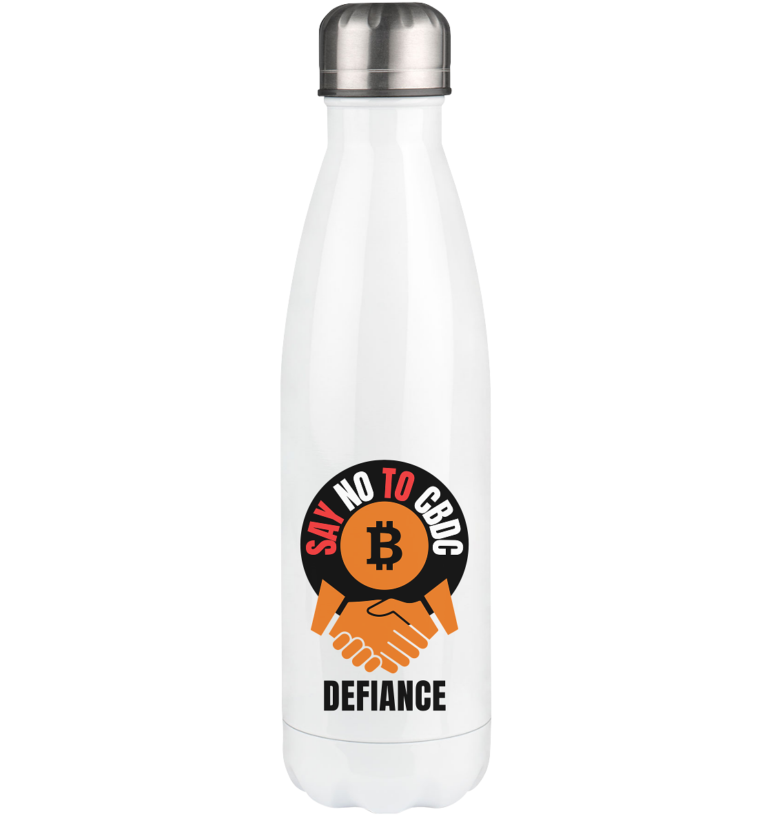 SAY NO TO CBDC (handshake) DEFIANCE - Thermoflasche 500ml