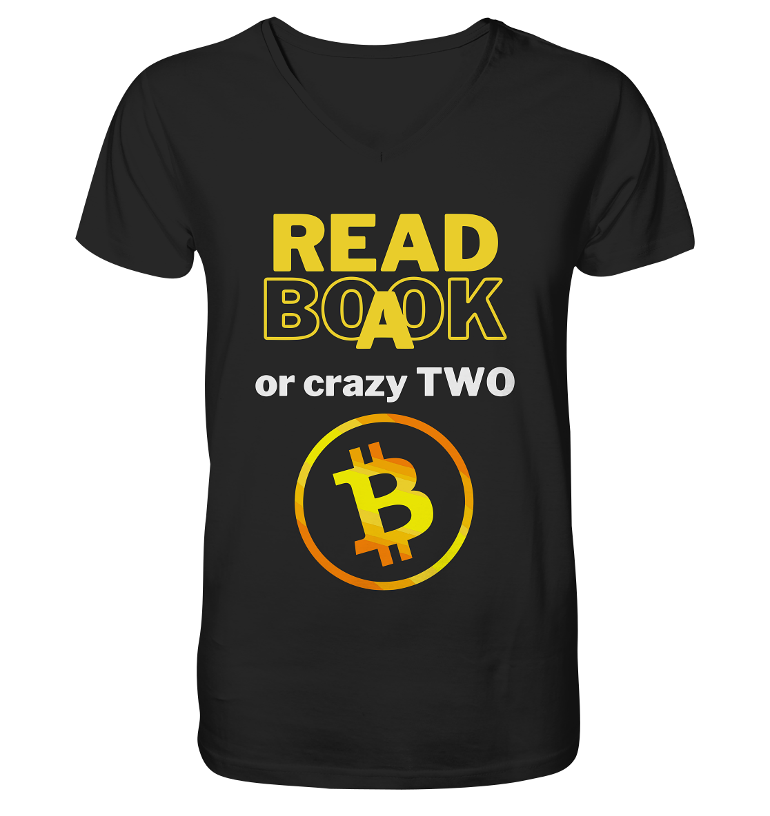 READ A BOOK or CRAZY TWO - Variante "Book" im Hintergrund - V-Neck Shirt