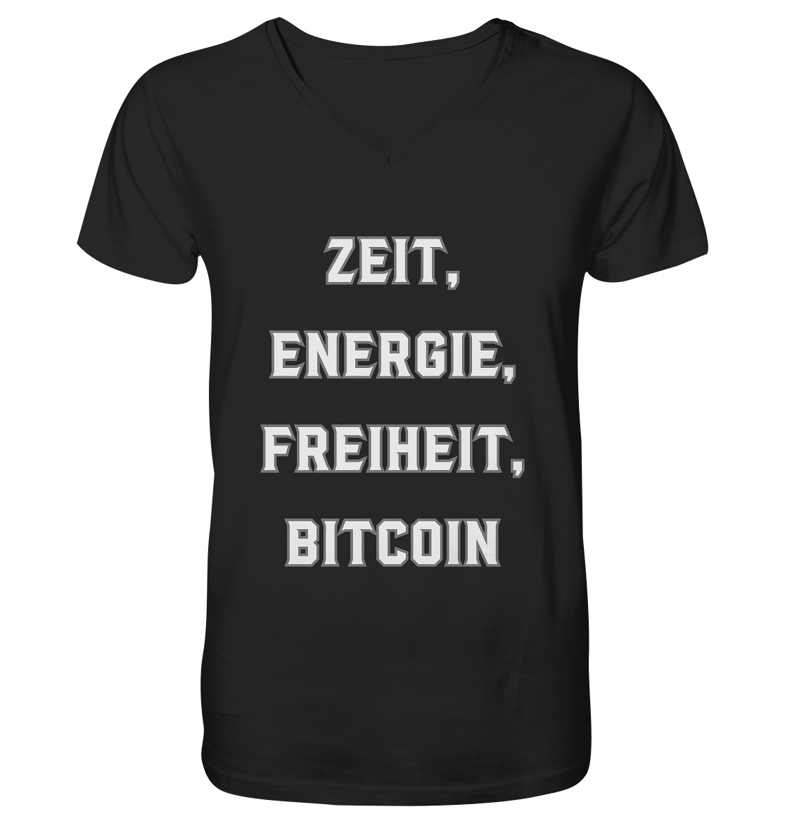 ZEIT, ENERGIE, FREIHEIT, BITCOIN - V-Neck Shirt