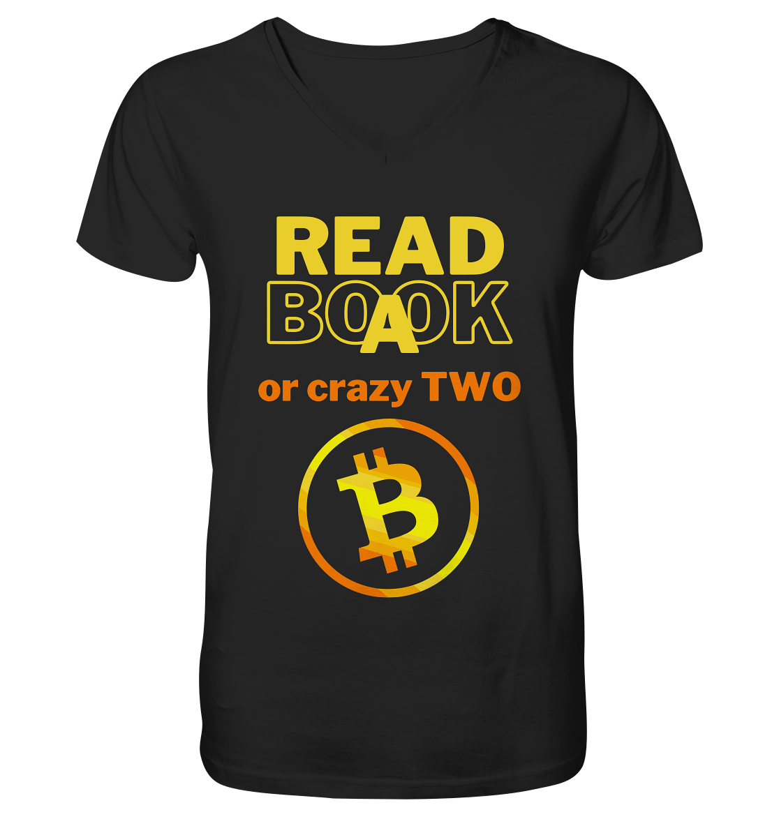 READ A BOOK or CRAZY TWO - (Variante crazy in orange) - V-Neck Shirt