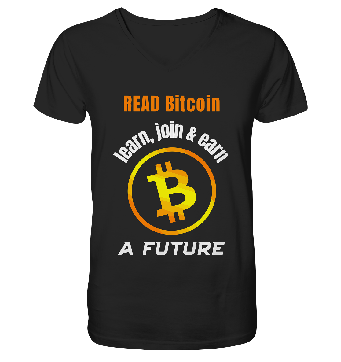 READ BITCOIN, learn & earn A FUTURE - V-Neck Shirt