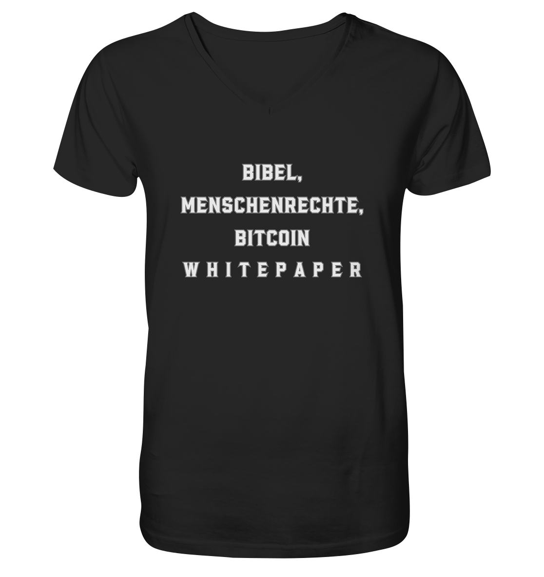 BIBEL, MENSCHENRECHTE, BITCOIN W H I T E P A P E R - V-Neck Shirt