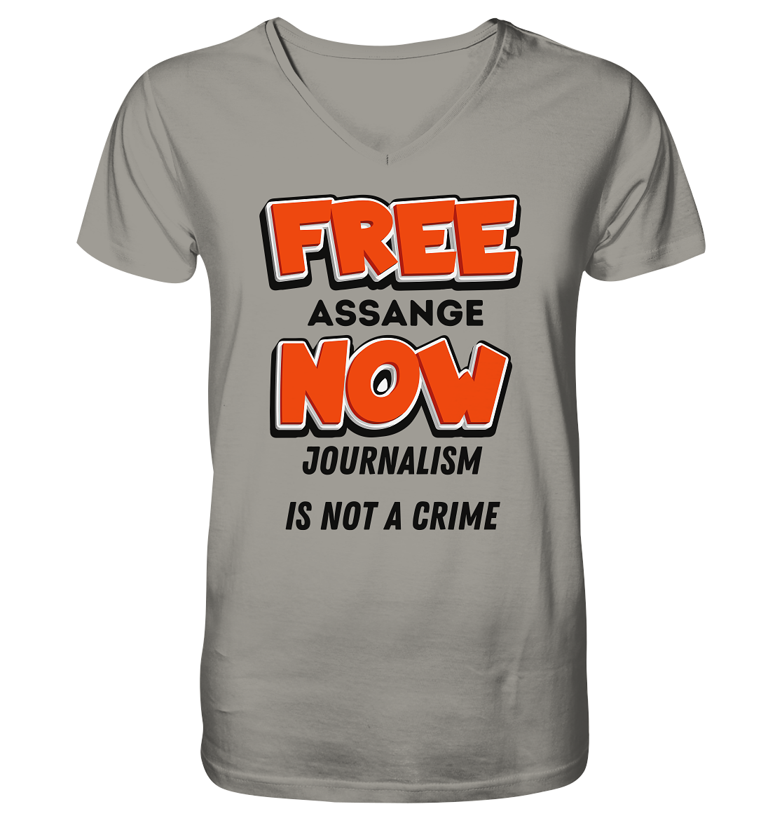 FREE ASSANGE NOW - JOURNALISM IS NOT A CRIME - V-Neck Shirt