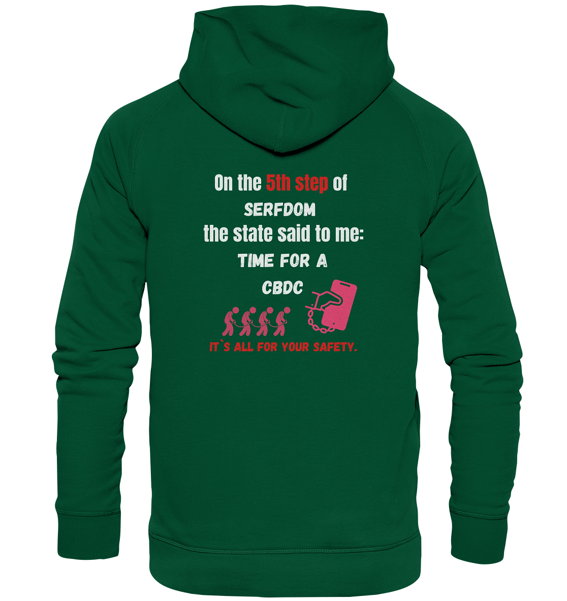 5th step of serfdom - TIME FOR A CBDC - RÜCKENDRUCK (Herren, Men) - Basic Unisex Hoodie