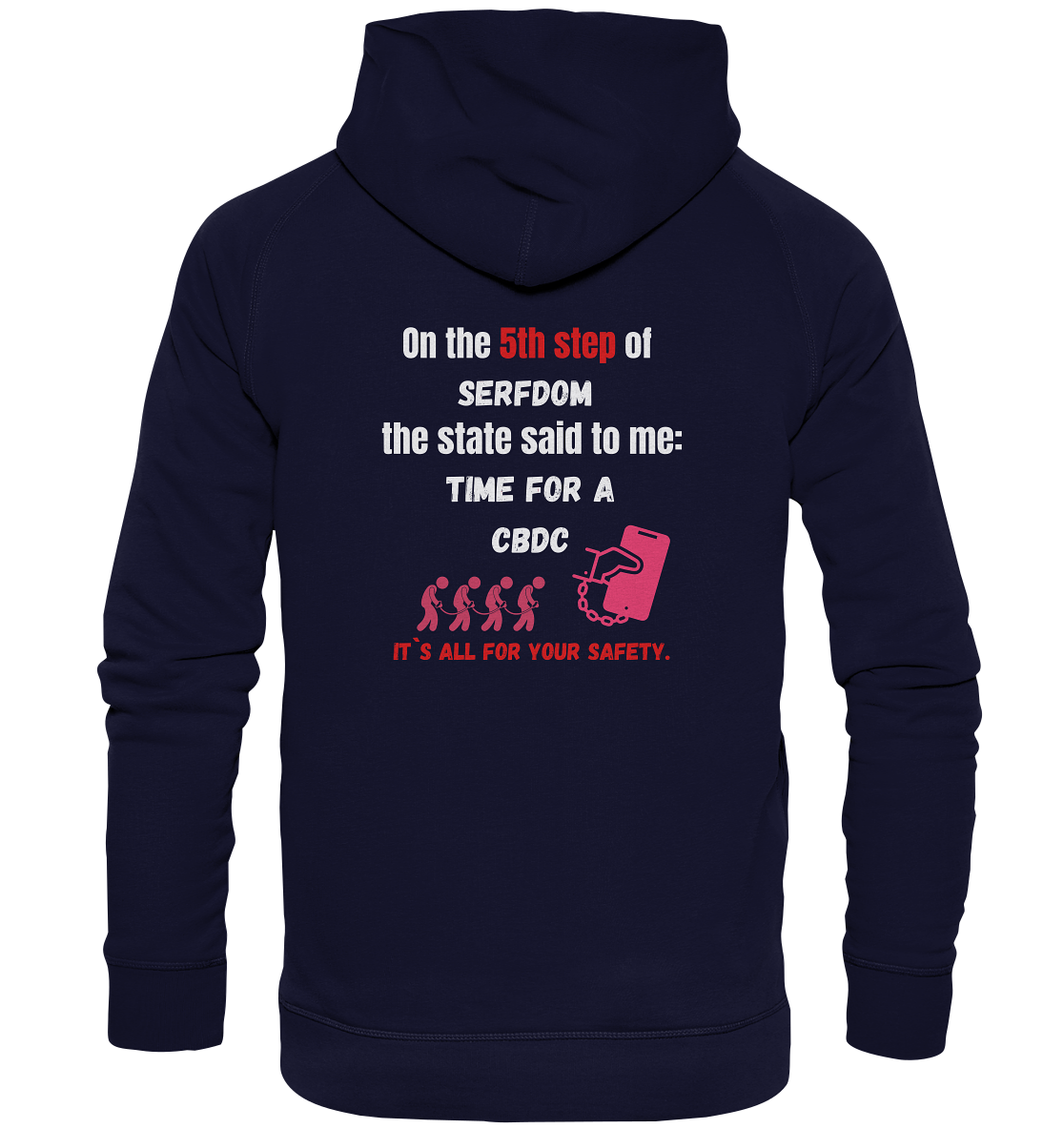5th step of serfdom - TIME FOR A CBDC - RÜCKENDRUCK (Herren, Men) - Basic Unisex Hoodie