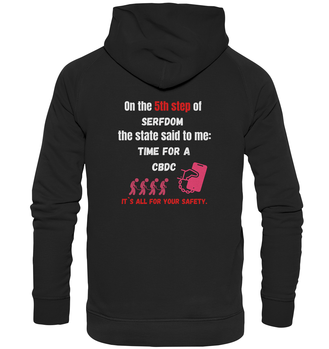 5th step of serfdom - TIME FOR A CBDC - RÜCKENDRUCK (Herren, Men) - Basic Unisex Hoodie