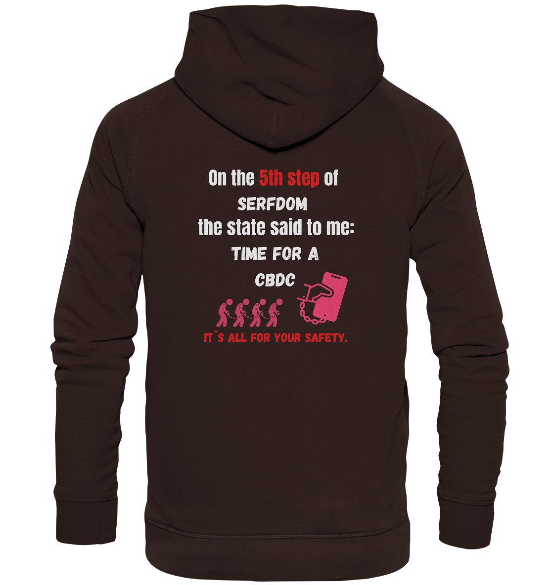 5th step of serfdom - TIME FOR A CBDC - RÜCKENDRUCK (Herren, Men) - Basic Unisex Hoodie