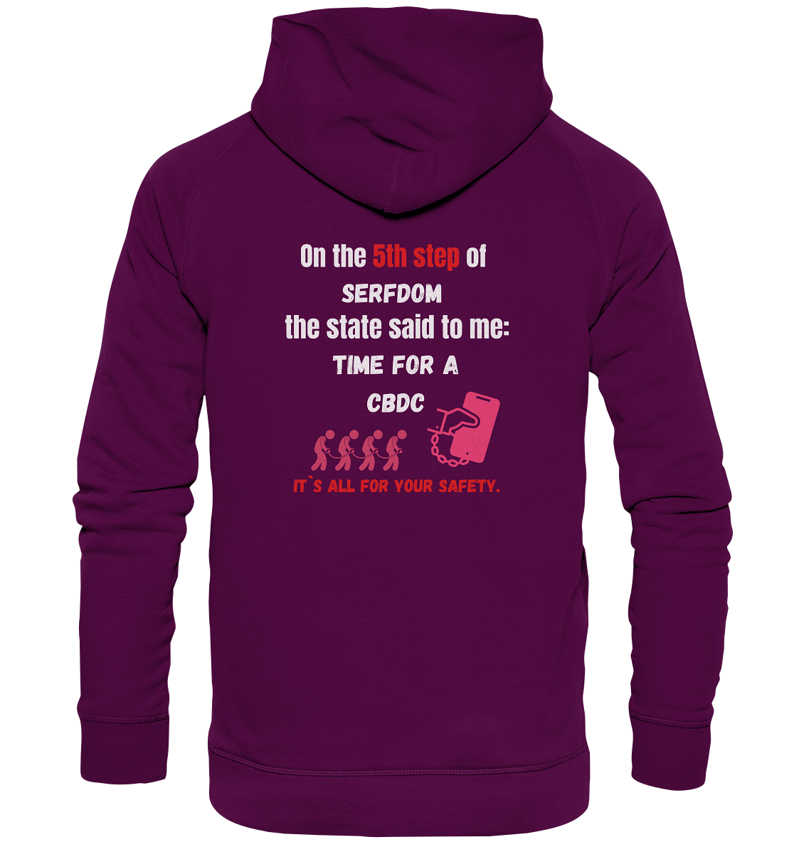 5th step of serfdom - TIME FOR A CBDC - RÜCKENDRUCK (Herren, Men) - Basic Unisex Hoodie