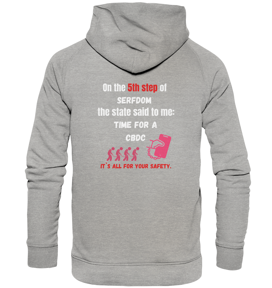 5th step of serfdom - TIME FOR A CBDC - RÜCKENDRUCK (Herren, Men) - Basic Unisex Hoodie