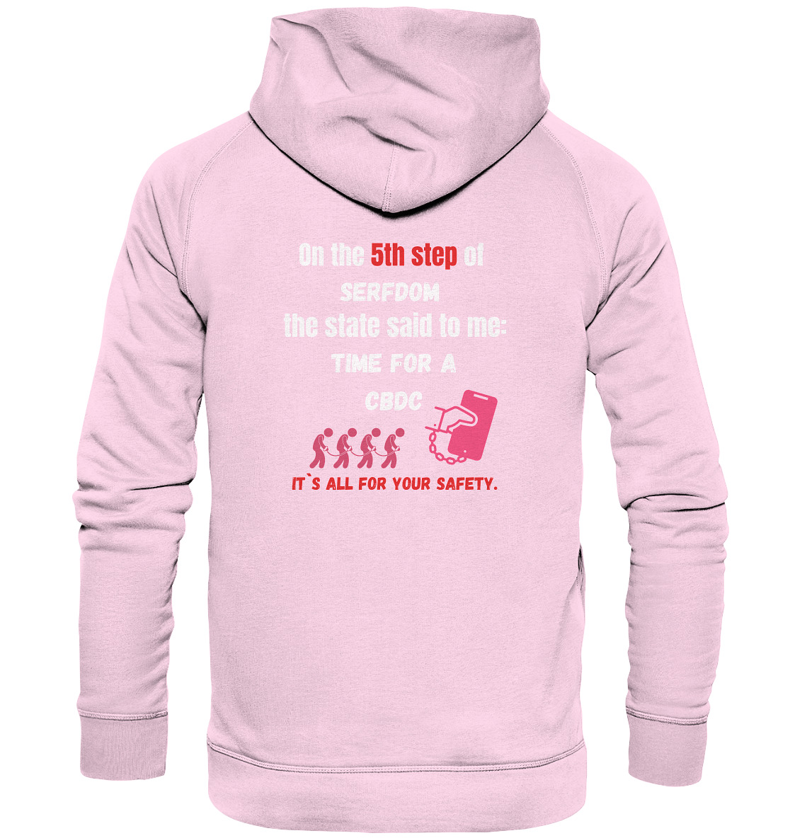 5th step of serfdom - TIME FOR A CBDC - RÜCKENDRUCK (Herren, Men) - Basic Unisex Hoodie