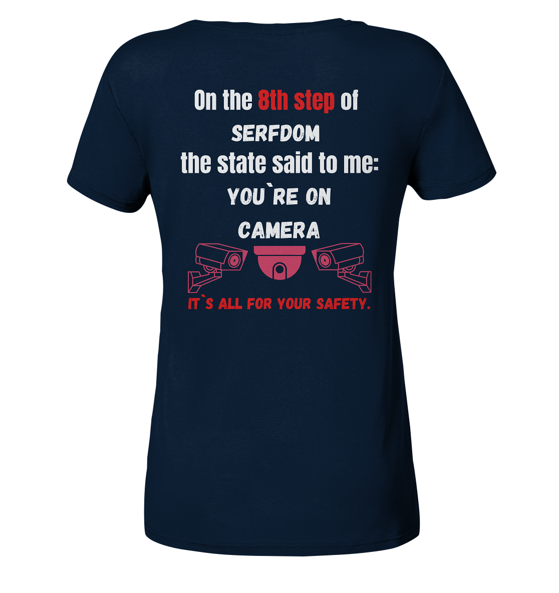 8th step of serfdom the state said to me: YOU`RE ON CAMERA # RÜCKENDRUCK # (Ladies Collection 21% Rabatt bis zum Halving 2024) - Ladies Organic Basic Shirt