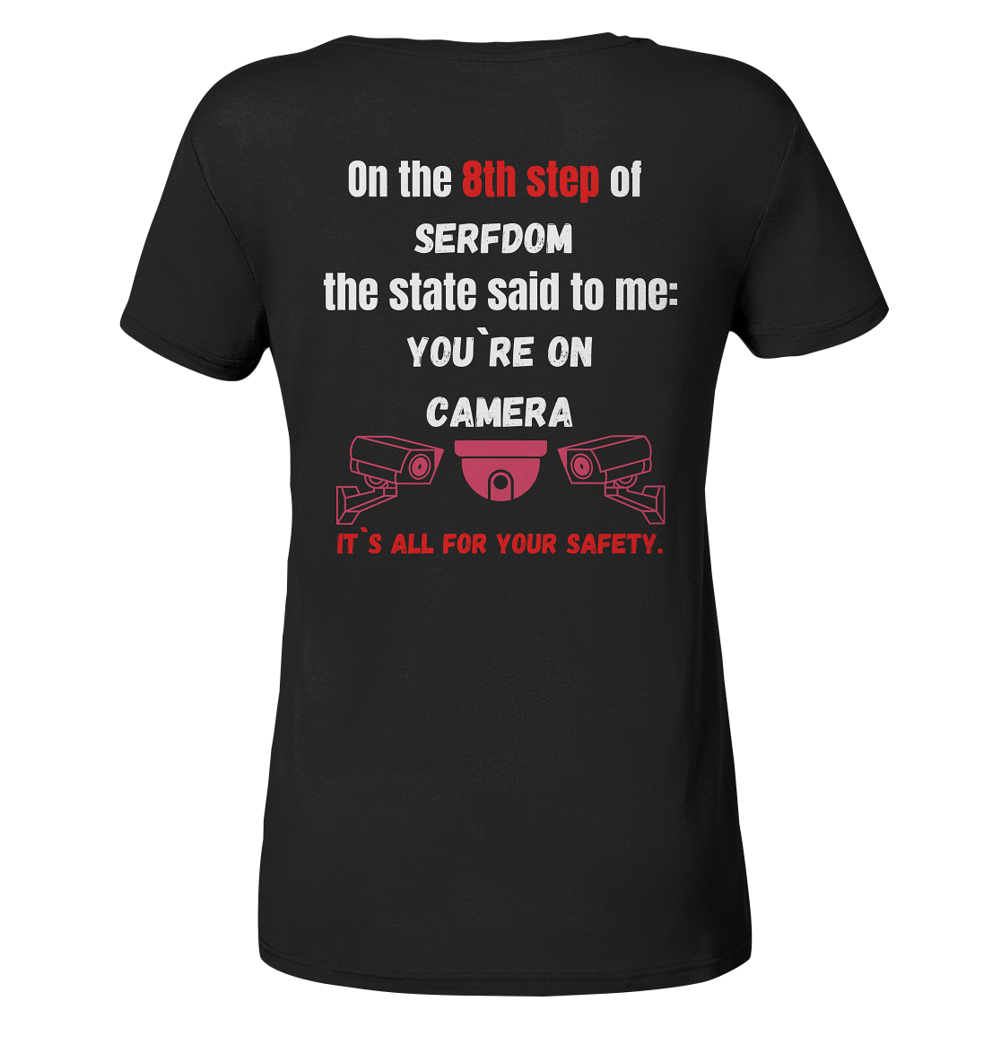 8th step of serfdom the state said to me: YOU`RE ON CAMERA # RÜCKENDRUCK # (Ladies Collection 21% Rabatt bis zum Halving 2024) - Ladies Organic Basic Shirt