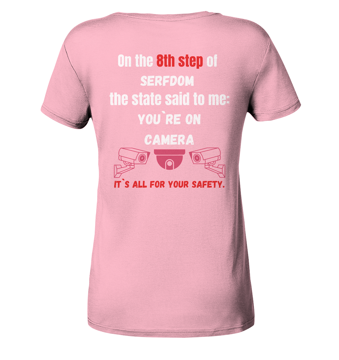 8th step of serfdom the state said to me: YOU`RE ON CAMERA # RÜCKENDRUCK # (Ladies Collection 21% Rabatt bis zum Halving 2024) - Ladies Organic Basic Shirt