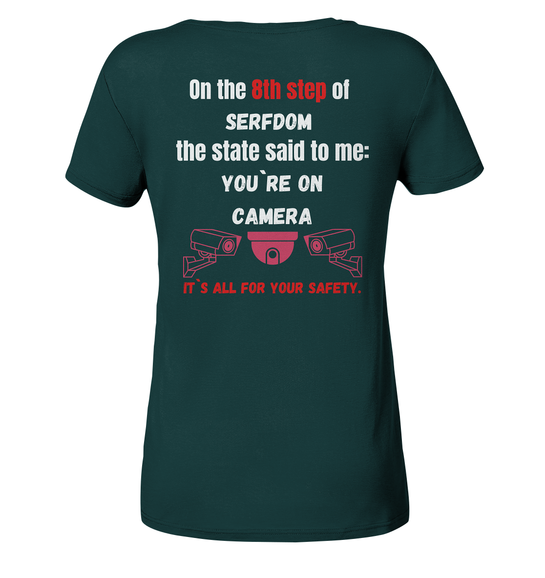 8th step of serfdom the state said to me: YOU`RE ON CAMERA # RÜCKENDRUCK # (Ladies Collection 21% Rabatt bis zum Halving 2024) - Ladies Organic Shirt