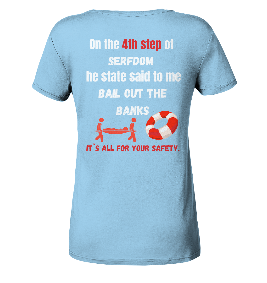 4th step of serfdom the state said to me: BAIL OUT THE BANKS # RÜCKENDRUCK # (Ladies Collection 21% Rabatt bis zum Halving 2024) - Ladies Organic Shirt