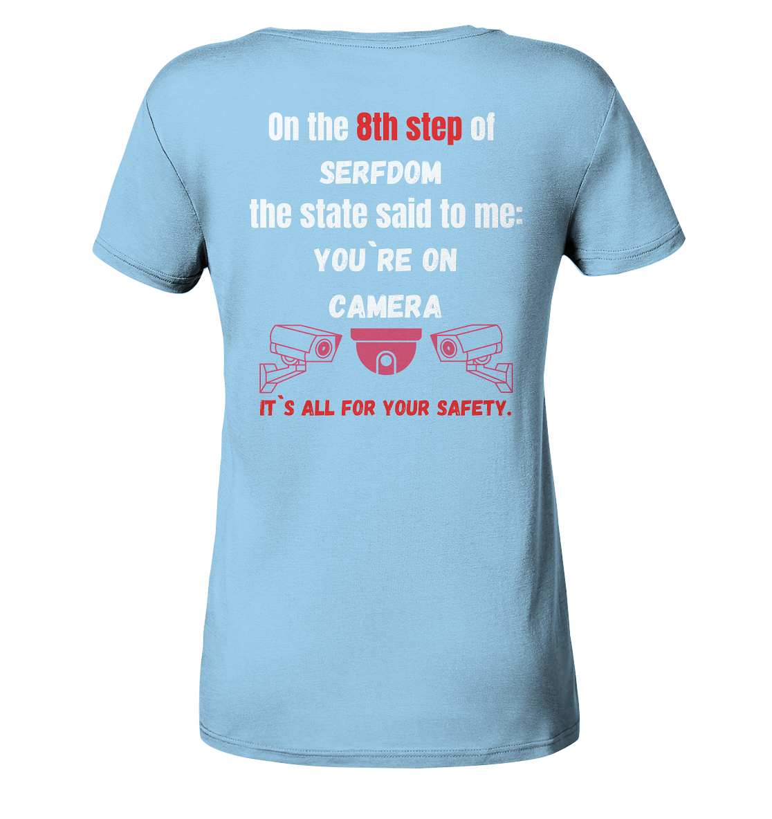 8th step of serfdom the state said to me: YOU`RE ON CAMERA # RÜCKENDRUCK # (Ladies Collection 21% Rabatt bis zum Halving 2024) - Ladies Organic Shirt