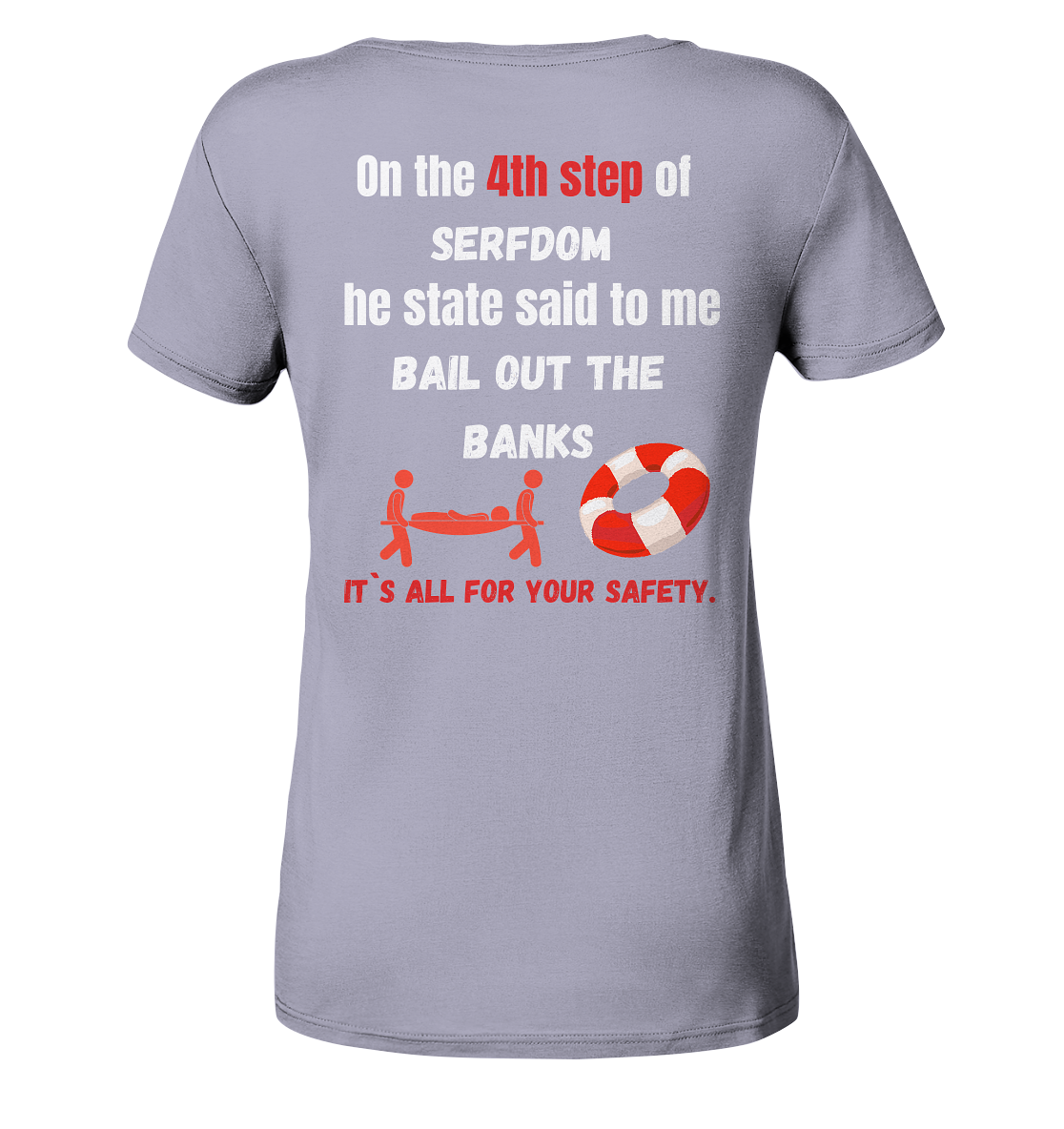 4th step of serfdom the state said to me: BAIL OUT THE BANKS # RÜCKENDRUCK # (Ladies Collection 21% Rabatt bis zum Halving 2024) - Ladies Organic Shirt