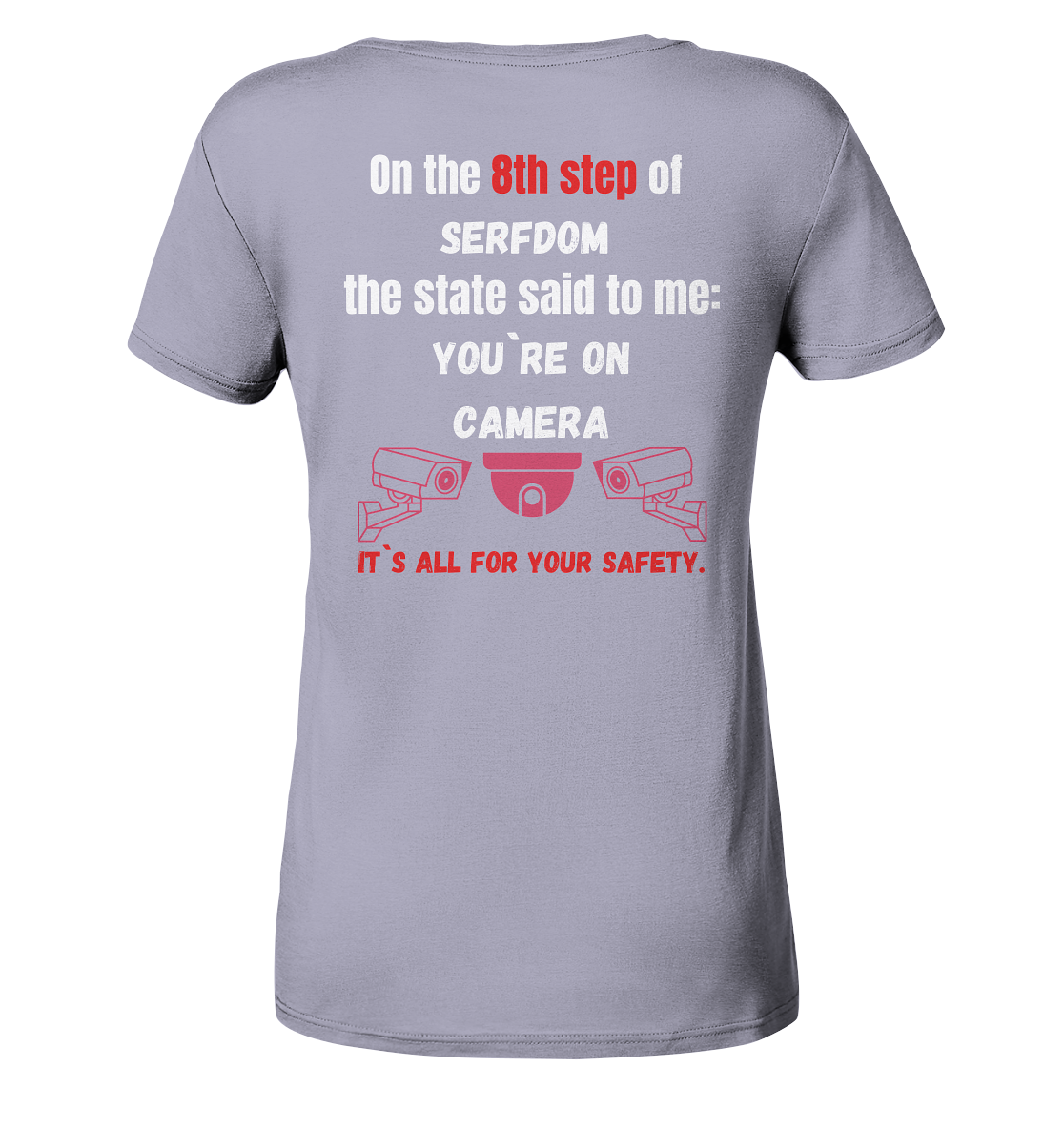 8th step of serfdom the state said to me: YOU`RE ON CAMERA # RÜCKENDRUCK # (Ladies Collection 21% Rabatt bis zum Halving 2024) - Ladies Organic Shirt