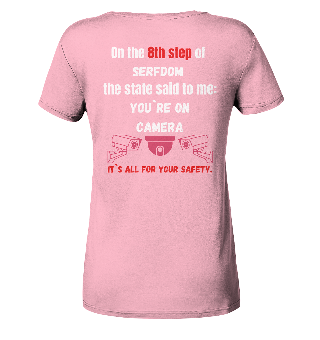 8th step of serfdom the state said to me: YOU`RE ON CAMERA # RÜCKENDRUCK # (Ladies Collection 21% Rabatt bis zum Halving 2024) - Ladies Organic Shirt