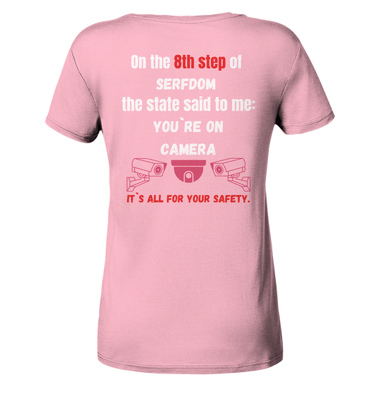 8th step of serfdom the state said to me: YOU`RE ON CAMERA # RÜCKENDRUCK # (Ladies Collection 21% Rabatt bis zum Halving 2024) - Ladies Organic Shirt